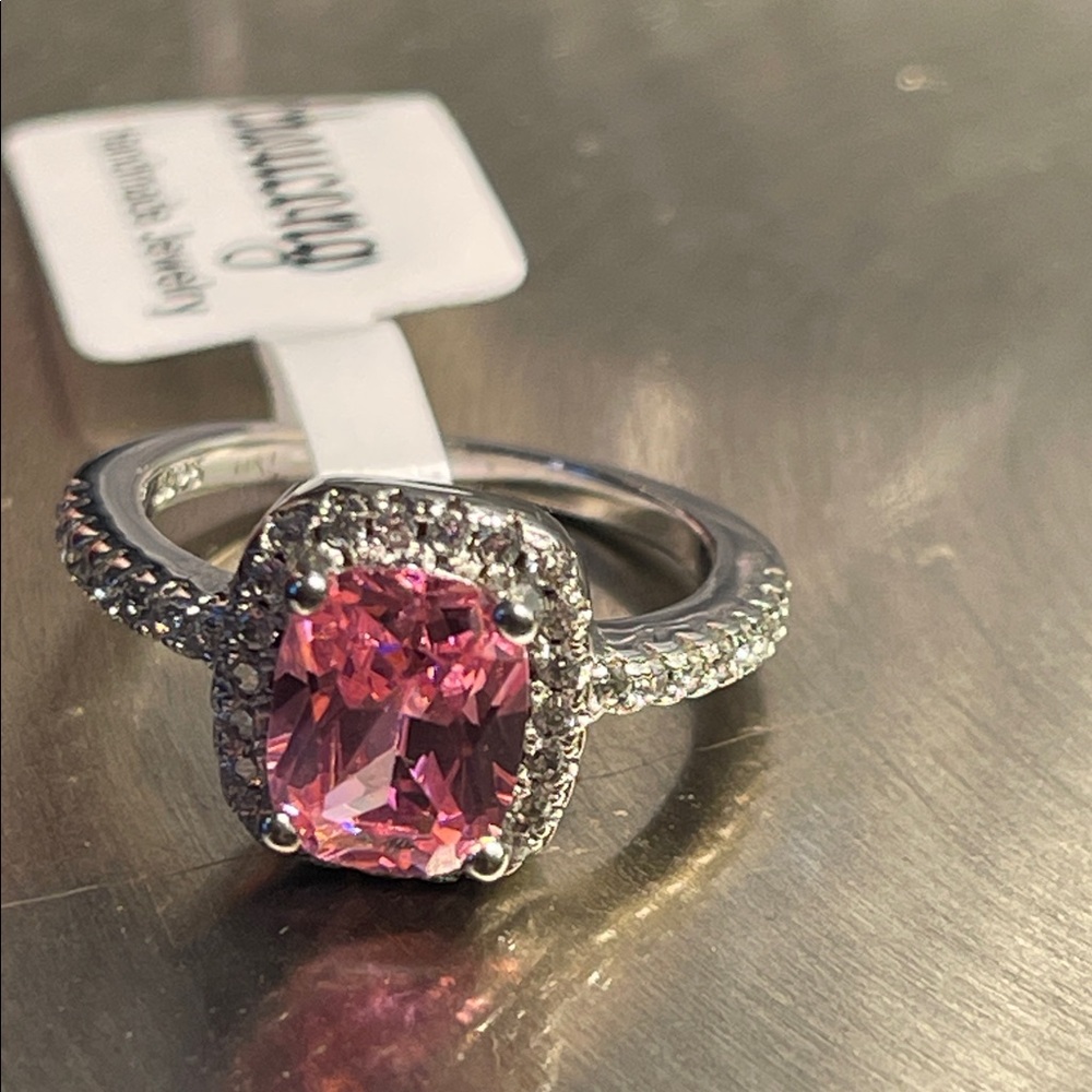 Dominique Pink Gemstone Silver Ring
